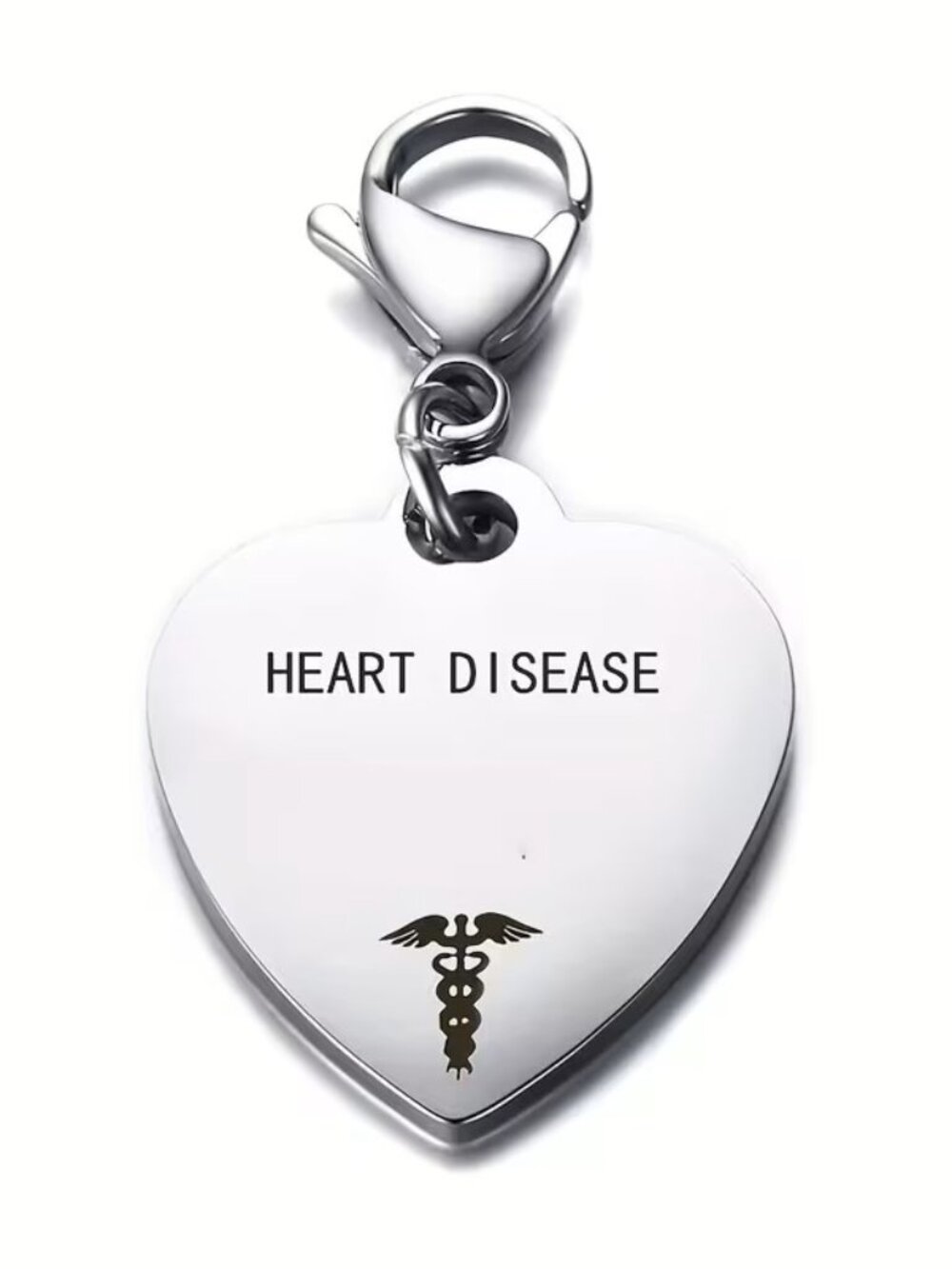 Heart Disease Medical Alert Heart Charm Cardiac Emergency ID Bracelet Pendant